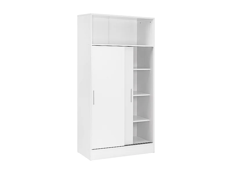 Armario despensa hogar Multiusos de Gran Capacidad con Puertas correderas en Color Blanco (Alto 157 / Ancho 82 / Fondo 38) cm - Buyqualia