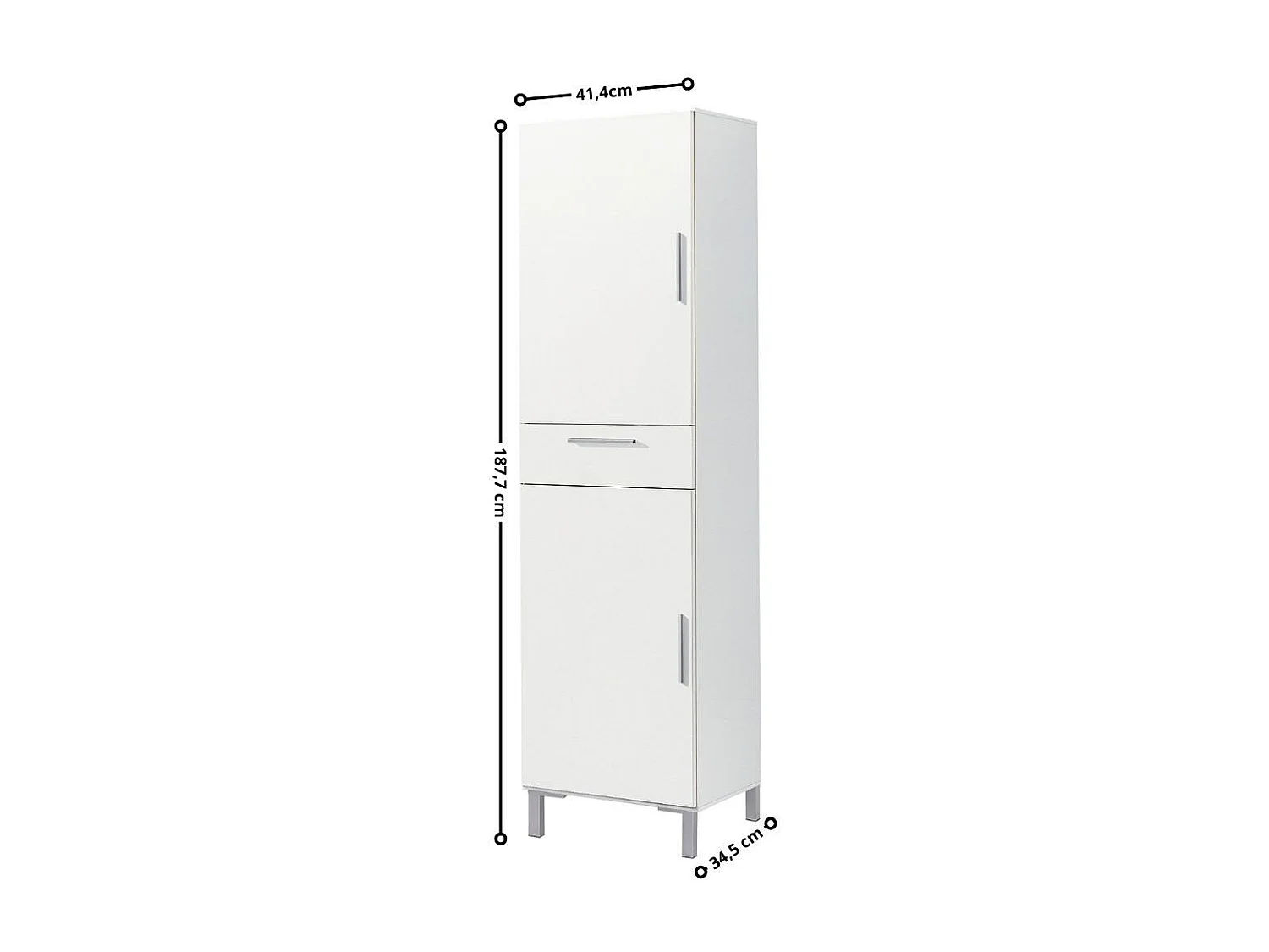 Armario Hogar 2 Puertas1 Cajón - 188X41X35 Blanco