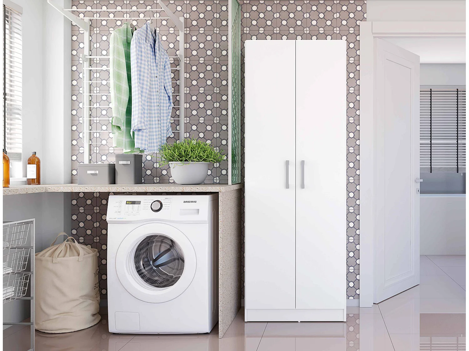 Armario Hogar 2 Puertas - 170X61X32 Blanco