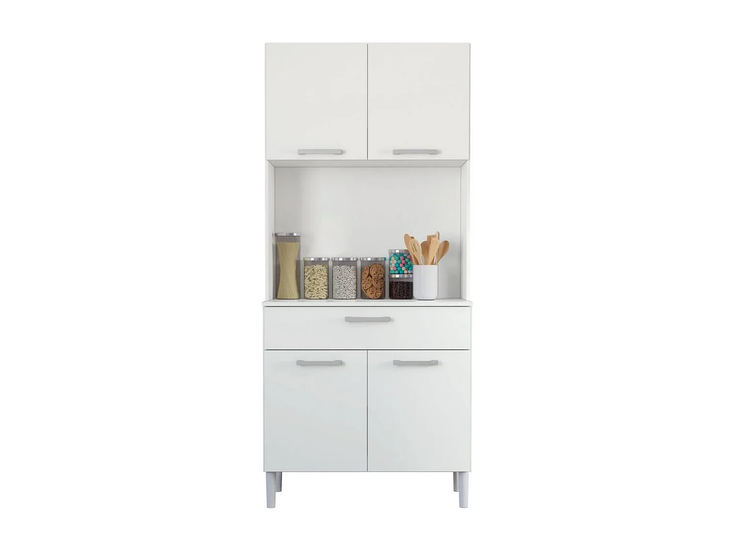 Armario Hogar 4 Puertas 1 Cajón 1H - 180X80X36 Blanco