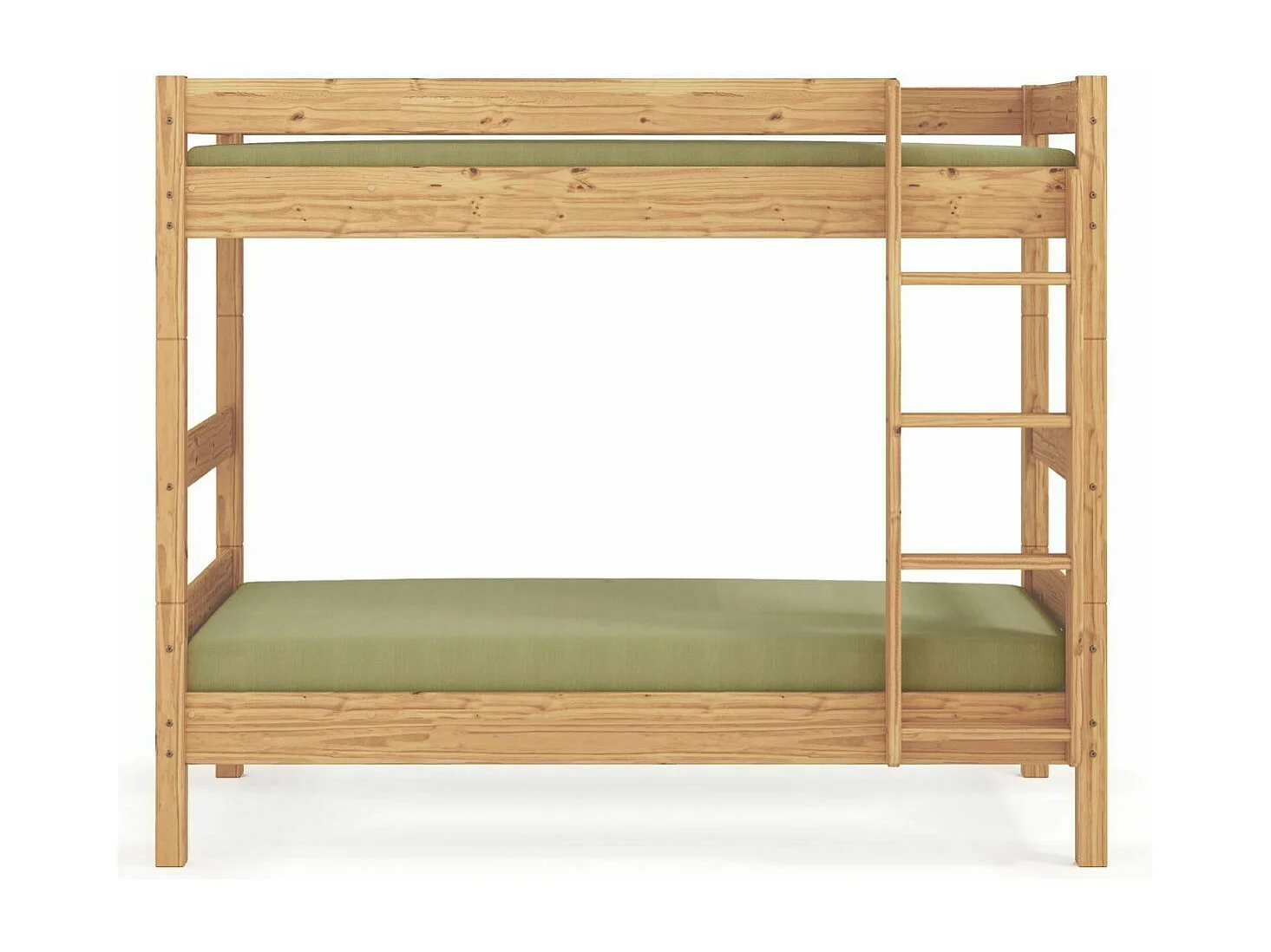 Pack lit superposé séparable avec 2 matelas 90x190 cm bois massif miel AARON