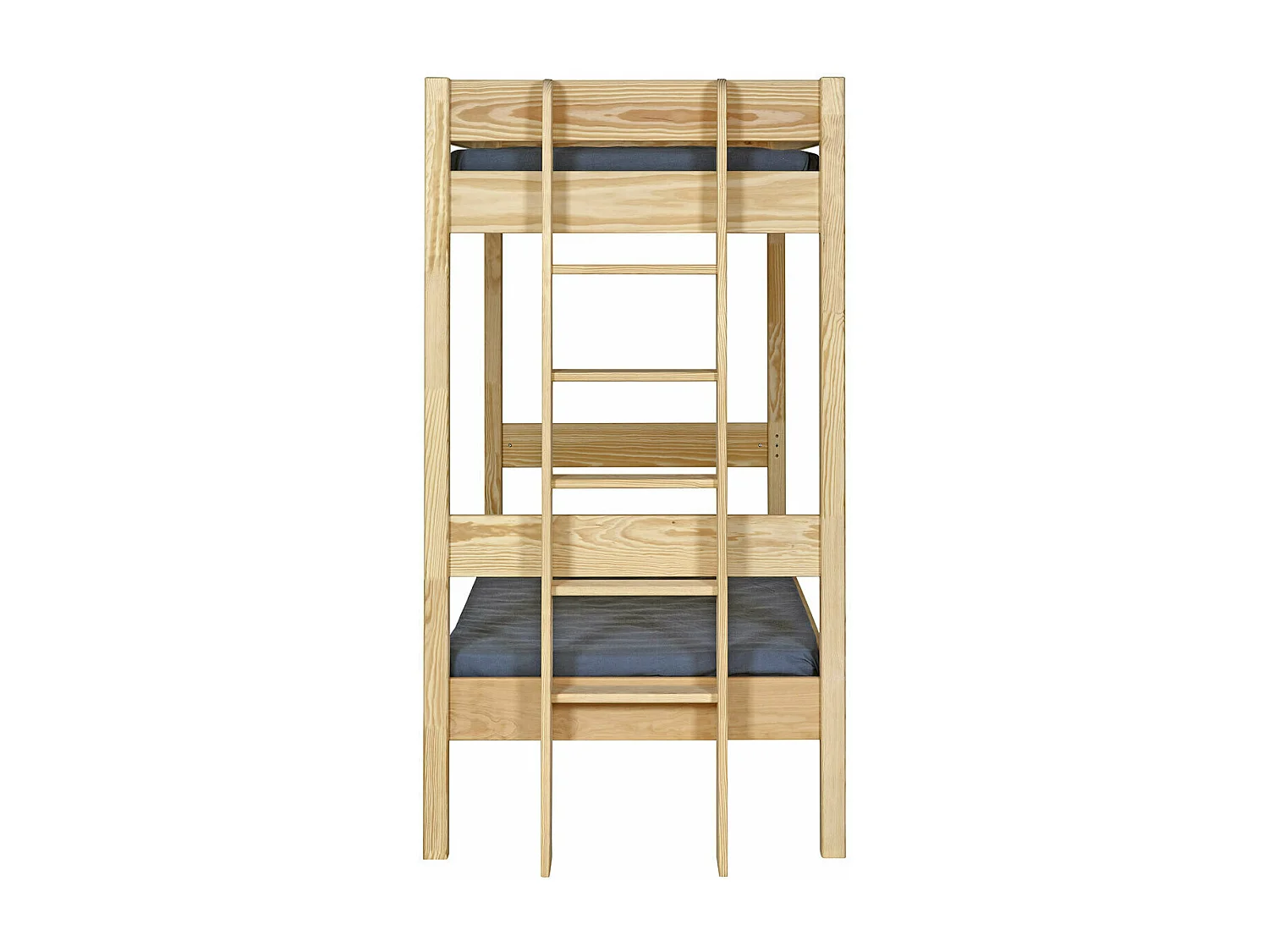 Pack lit superposé avec matelas 90x190 cm bois massif bois naturel TINO