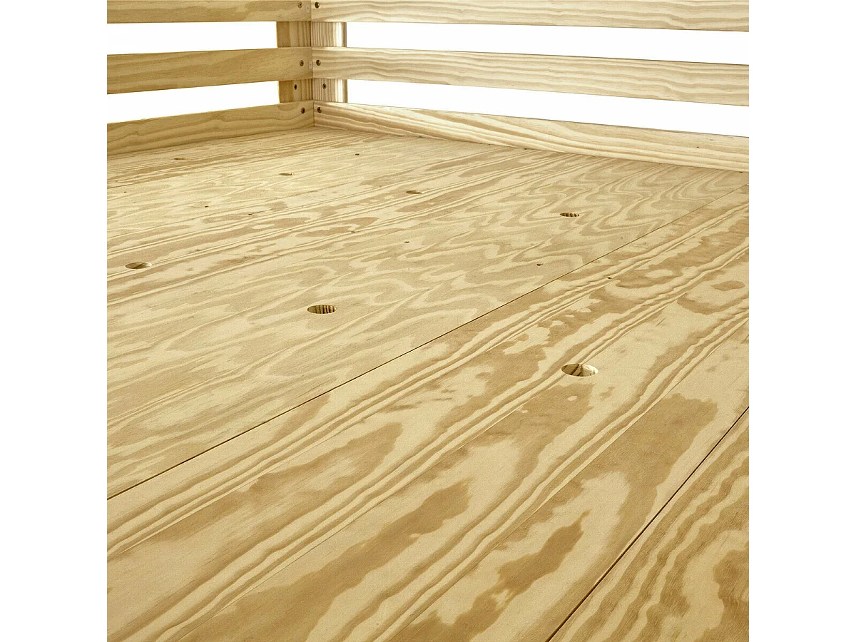 Lit mezzanine 2 places 200x200 cm bois massif bois SURI