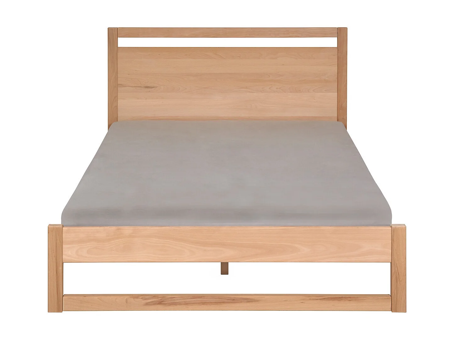 Lit 2 places 140x190 cm bois massif bois naturel LIO