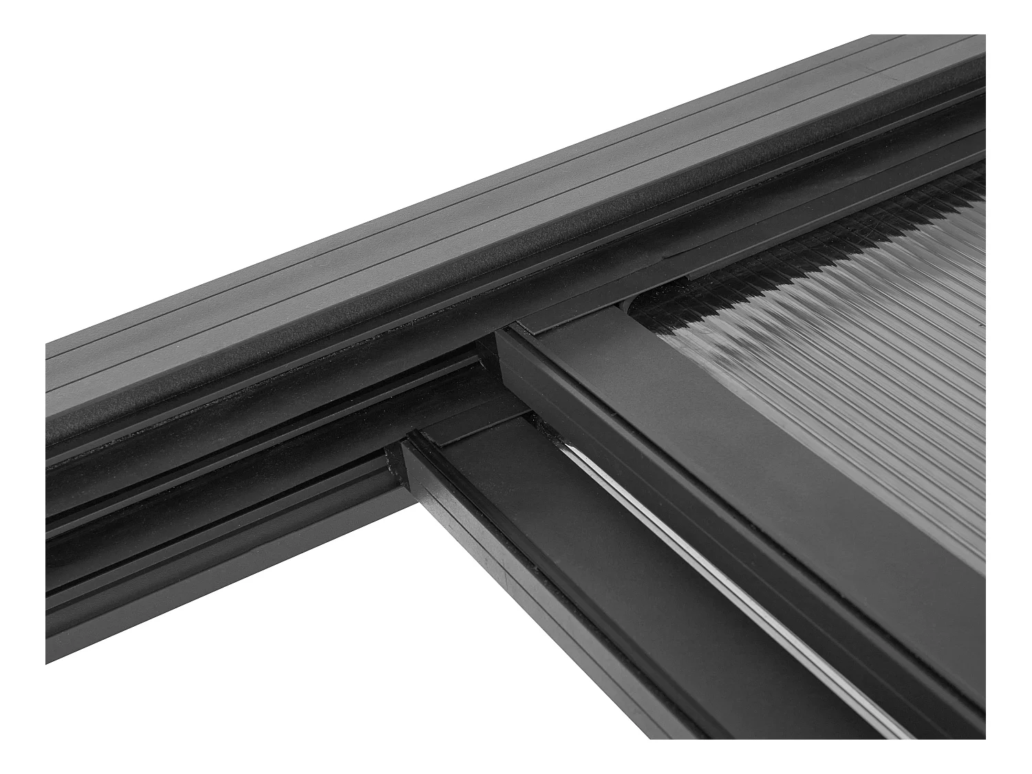 Pergola adossée en aluminium avec toit coulissant - 18 m² - anthracite - IZEDA