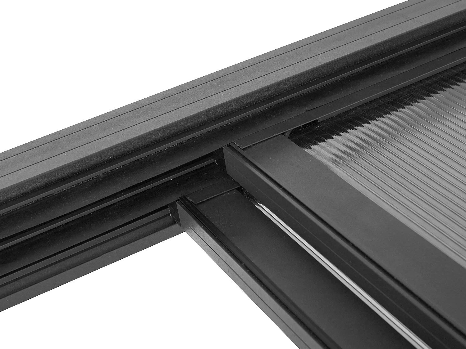 Pergola voor tegen de muur met schuifbaar dak - 18 m² - Antraciet - IZEDA