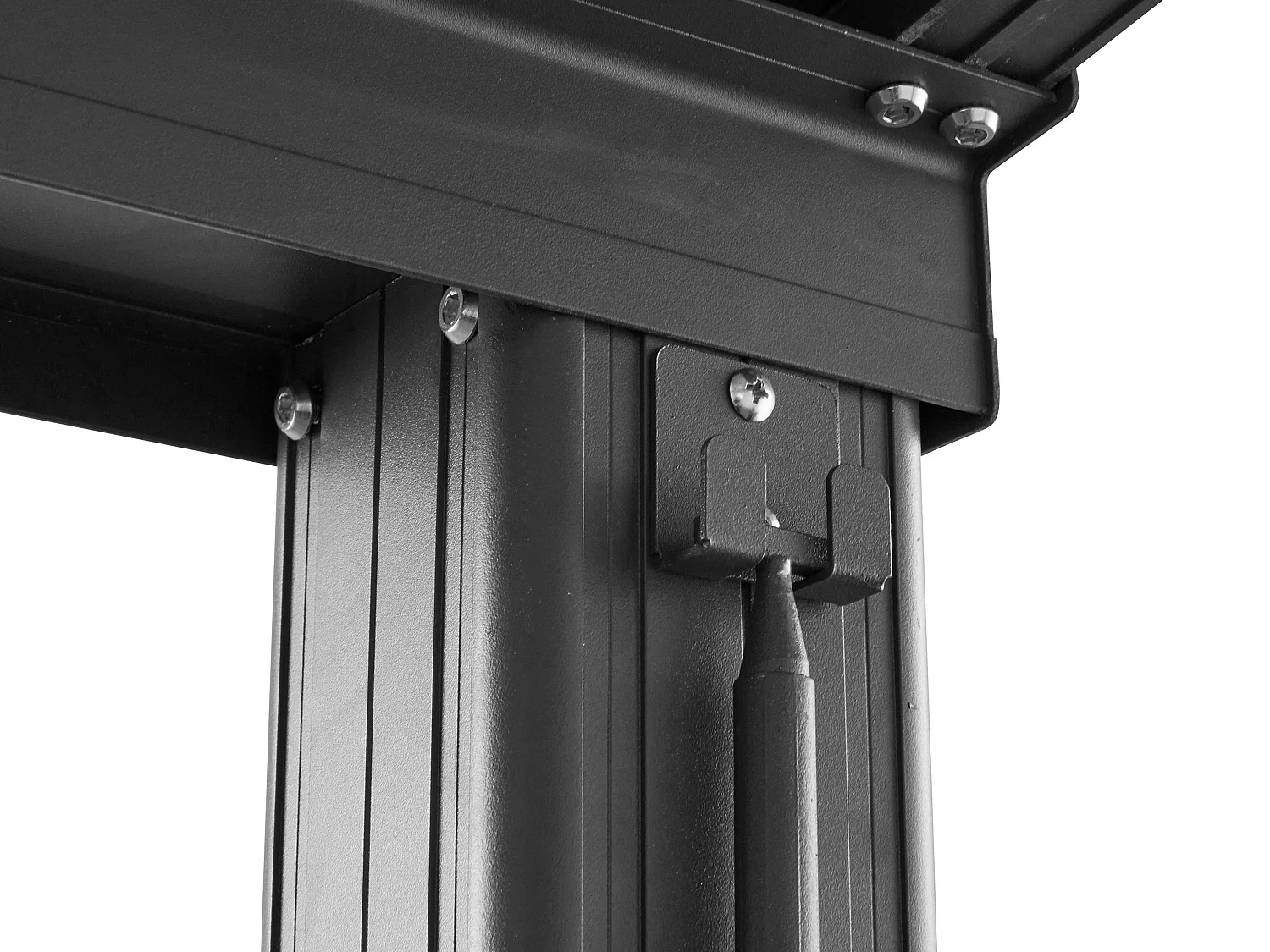 Pergola voor tegen de muur met schuifbaar dak - 18 m² - Antraciet - IZEDA