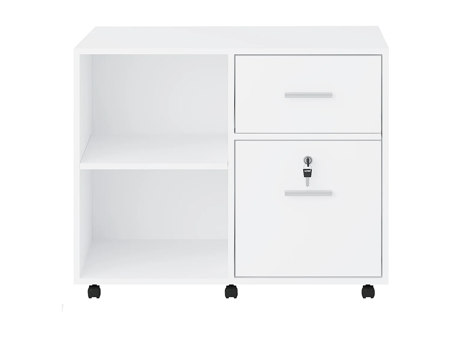Caisson de bureau - 2 tiroirs - Blanc - NILIKO