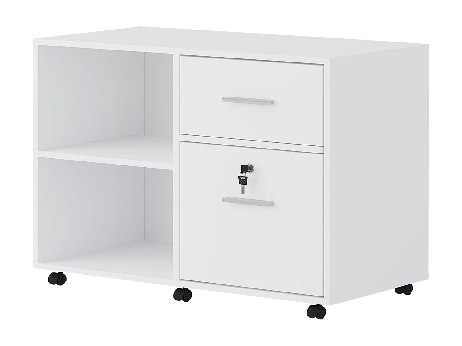 Caisson de bureau - 2 tiroirs - Blanc - NILIKO