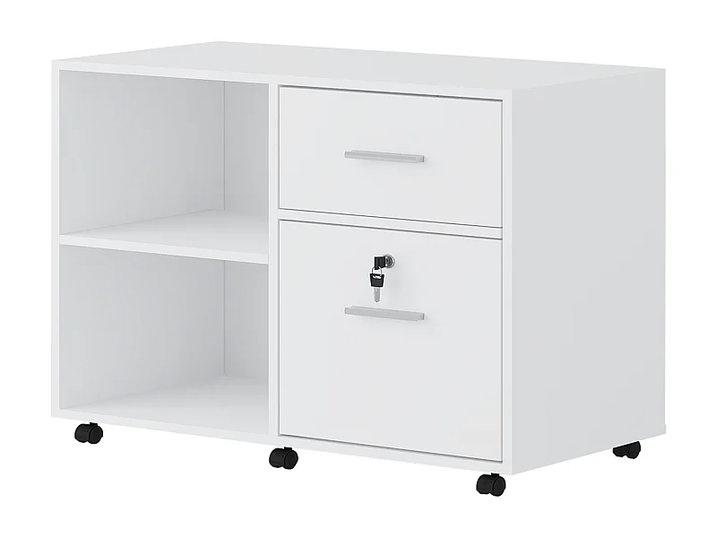 Caisson de bureau - 2 tiroirs - Blanc - NILIKO