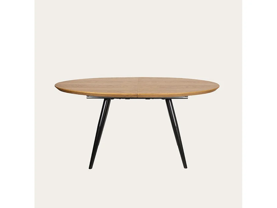 Table à manger extensible effet bois chêne marron 160x76