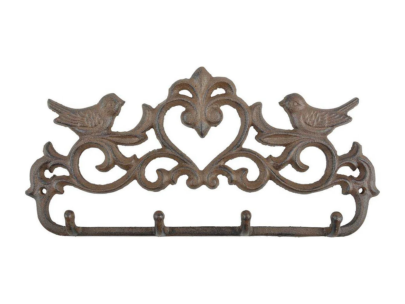 Porte manteau 4 crochets en fonte Oiseaux