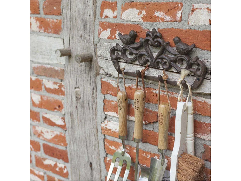Porte manteau 4 crochets en fonte Oiseaux