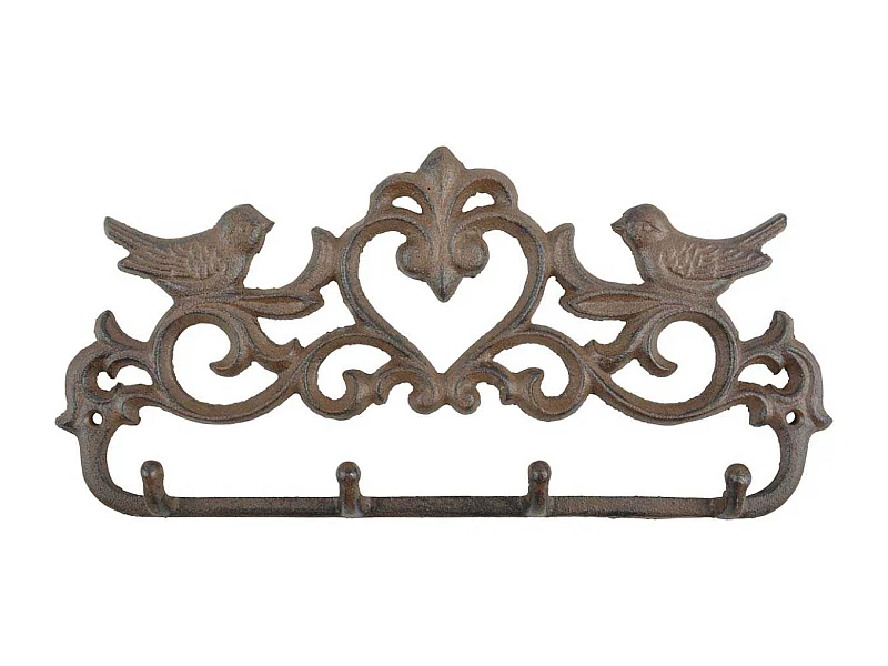 Porte manteau 4 crochets en fonte Oiseaux