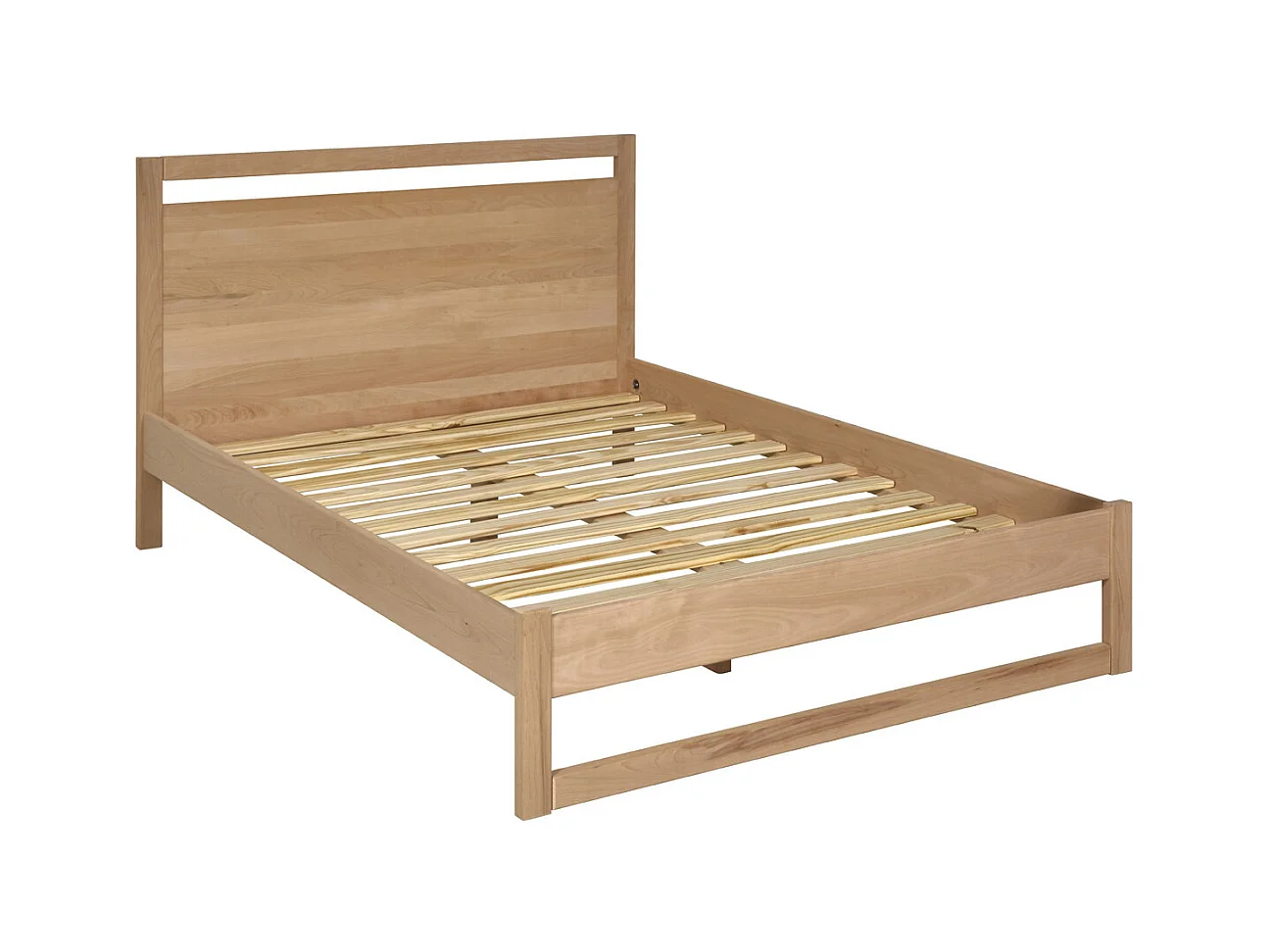 Pack lit avec matelas 120x190 cm bois massif bois naturel LIO