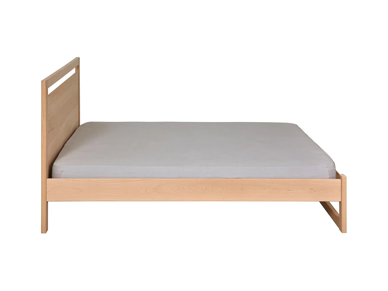 Pack lit avec matelas 120x190 cm bois massif bois naturel LIO