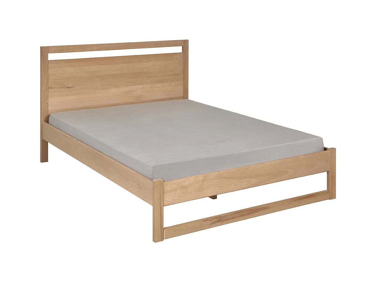 Pack lit avec matelas 140x190 cm bois massif bois naturel LIO
