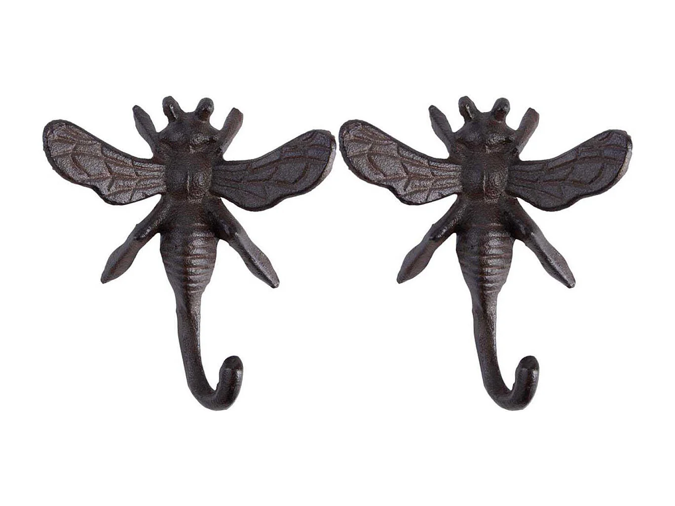 Crochet en fonte Abeille Lot de 2