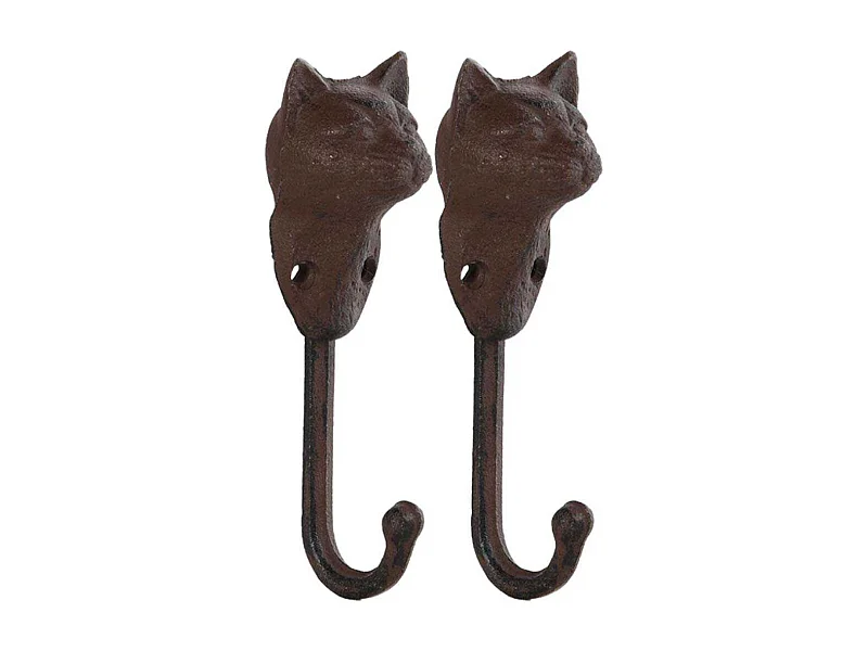 Crochet en fonte Chat Lot de 2