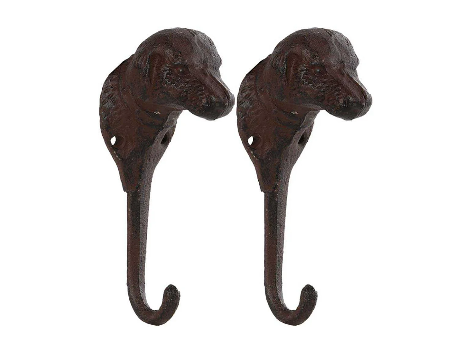 Crochet en fonte chien Lot de 2