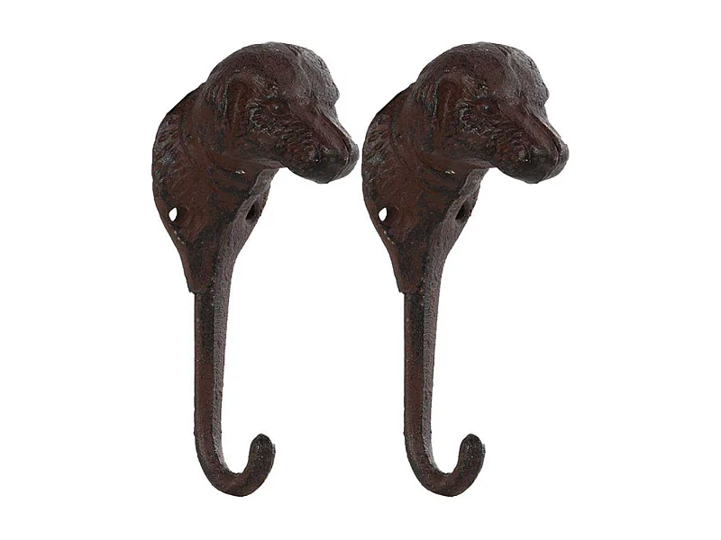 Crochet en fonte chien Lot de 2