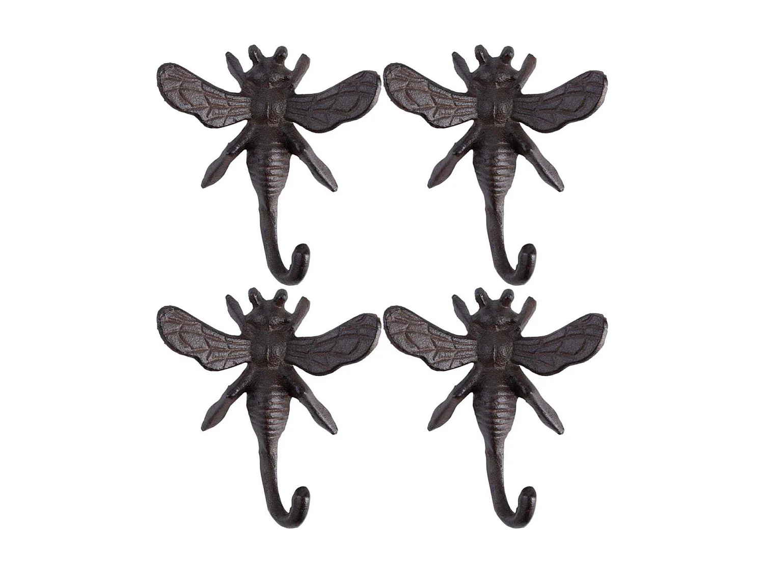 Crochet en fonte Abeille Lot de 4