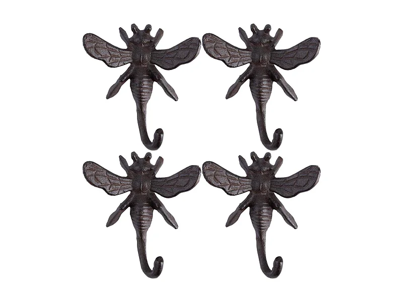 Crochet en fonte Abeille Lot de 4