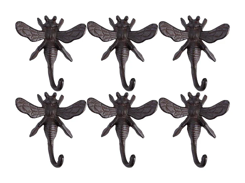 Crochet en fonte Abeille Lot de 6