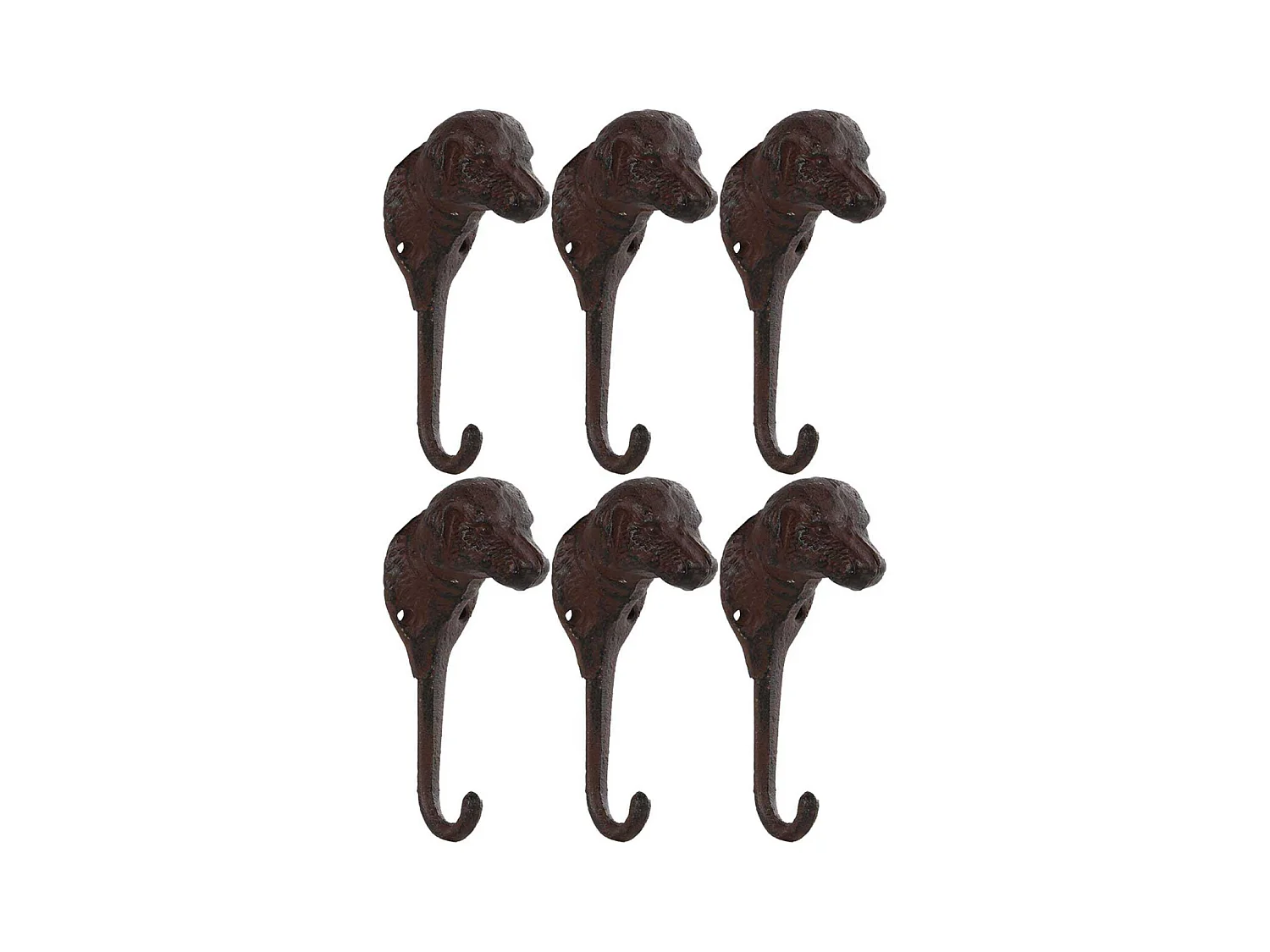 Crochet en fonte chien Lot de 6