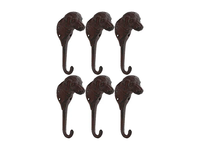 Crochet en fonte chien Lot de 6