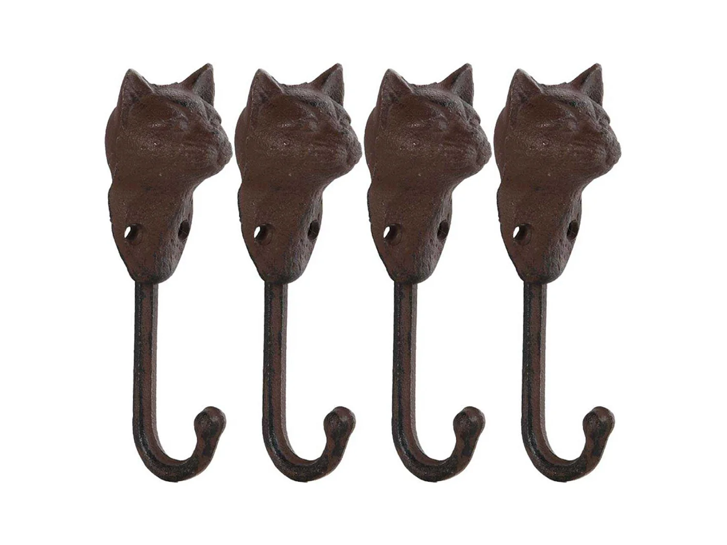 Crochet en fonte Chat Lot de 4