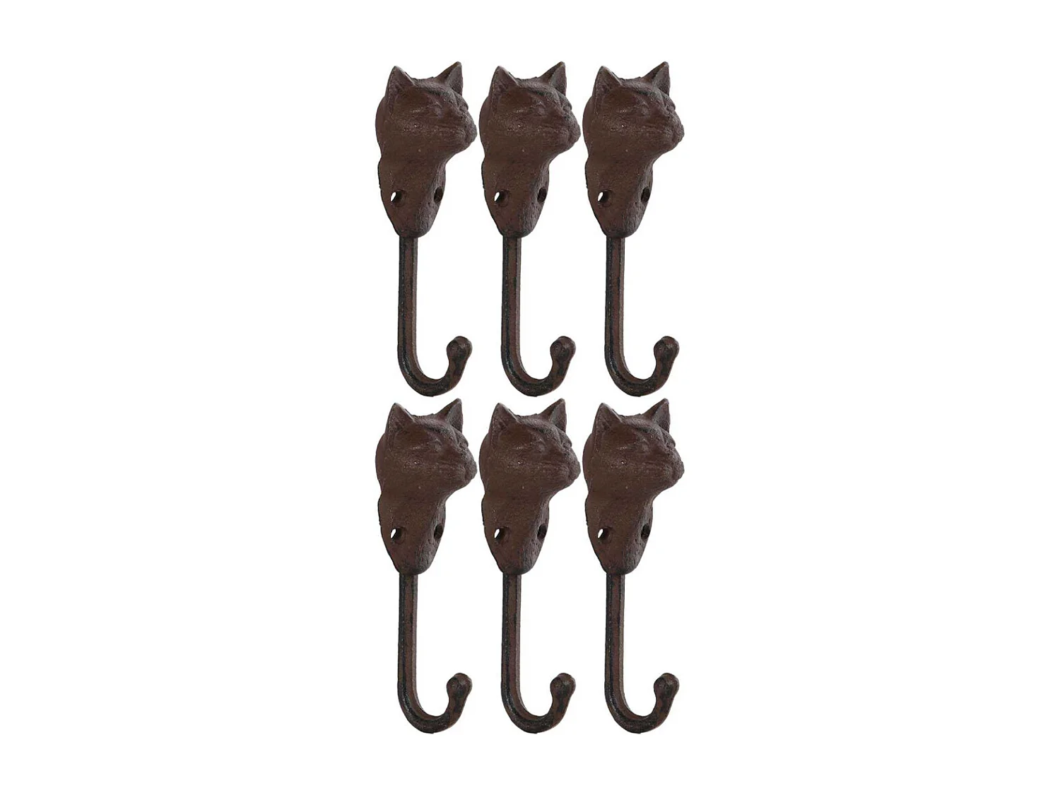 Crochet en fonte Chat Lot de 6