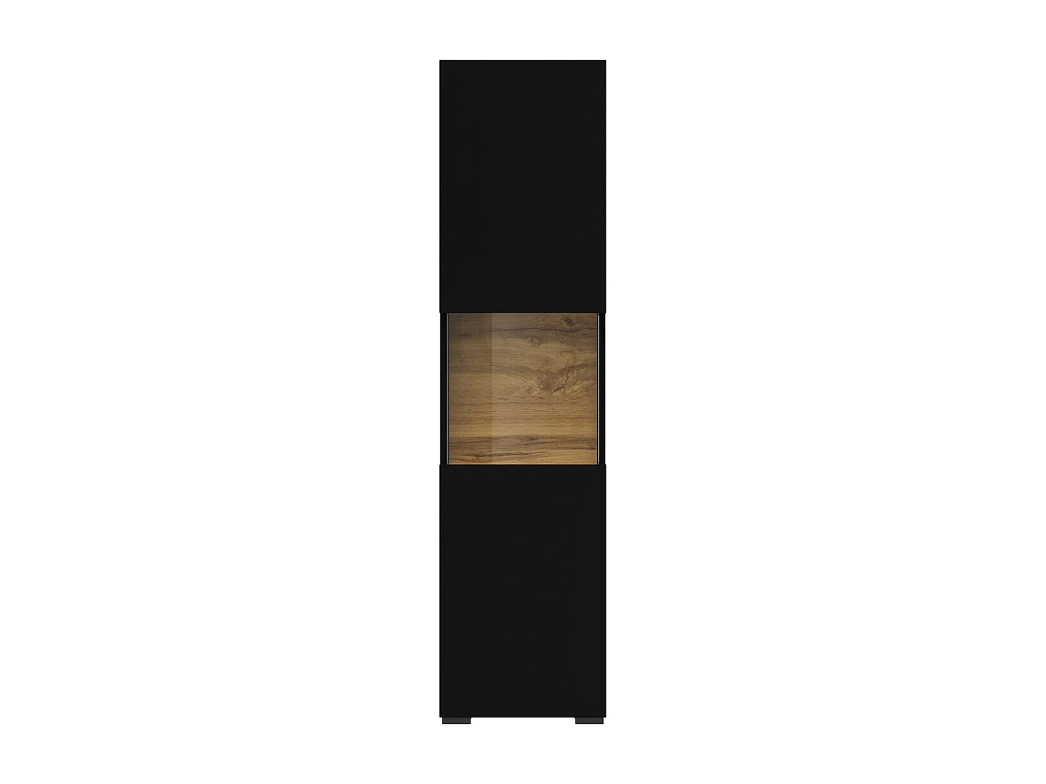 Vitrine 1 porte Glora Noir et Bois
