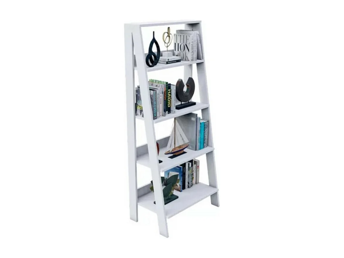 Etagère Escalier 4 Niches Blanche Largeur 61 Hauteur 140.3 Profondeur 40 cm