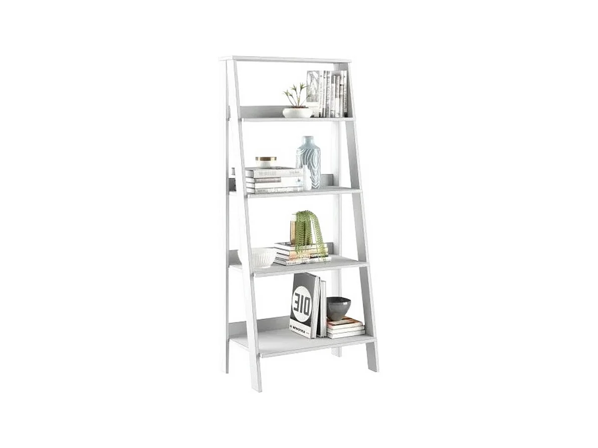 Etagère Escalier 4 Niches Blanche Largeur 61 Hauteur 140.3 Profondeur 40 cm