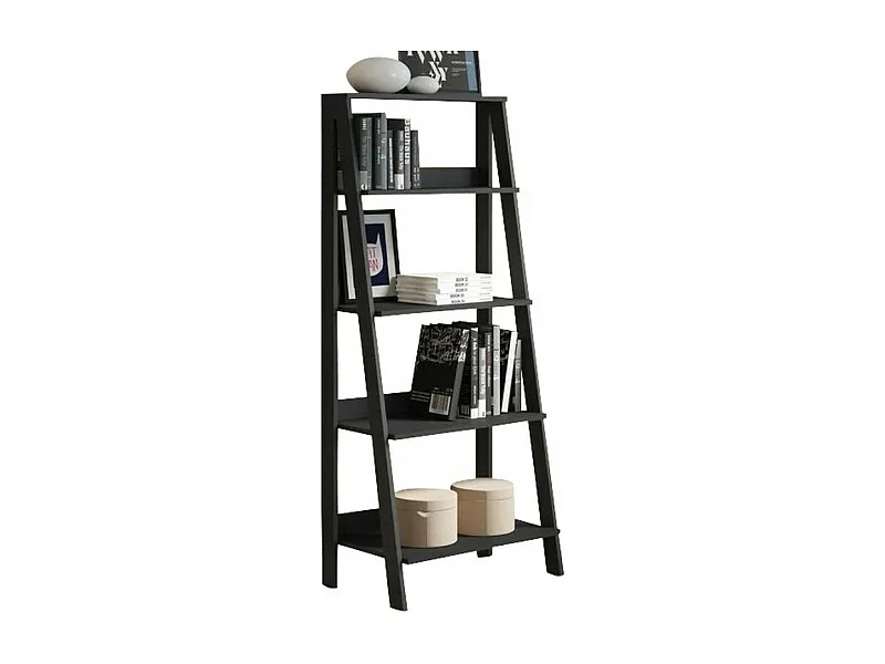 Etagère Escalier 4 Niches Noire Largeur 61 Hauteur 140.3 Profondeur 40 cm