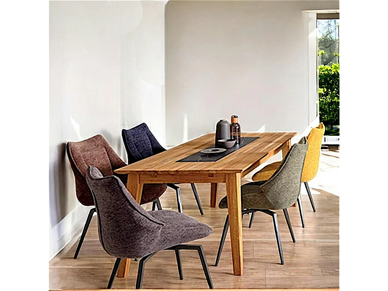 Table à manger design en bois de chêne finition miel 180 cm ESSEN