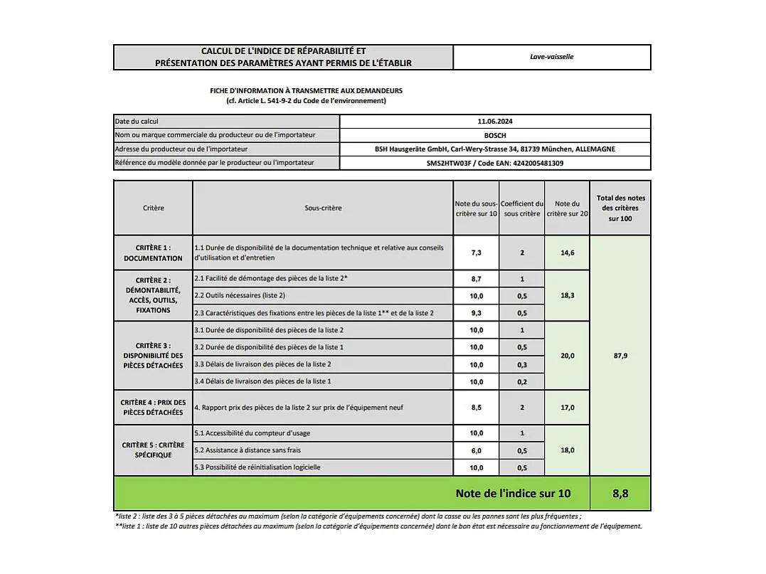 Bosch Lave-vaisselle 60cm 13 couvert 46db - SMS2HTW03F
