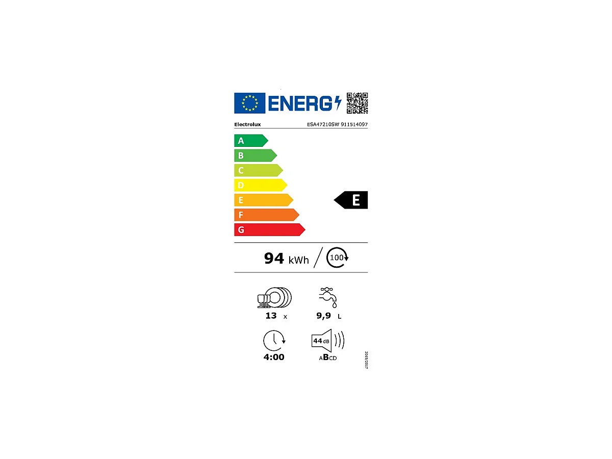 Electrolux Lave-vaisselle 60cm 13 couverts 44db - ESA47210SW