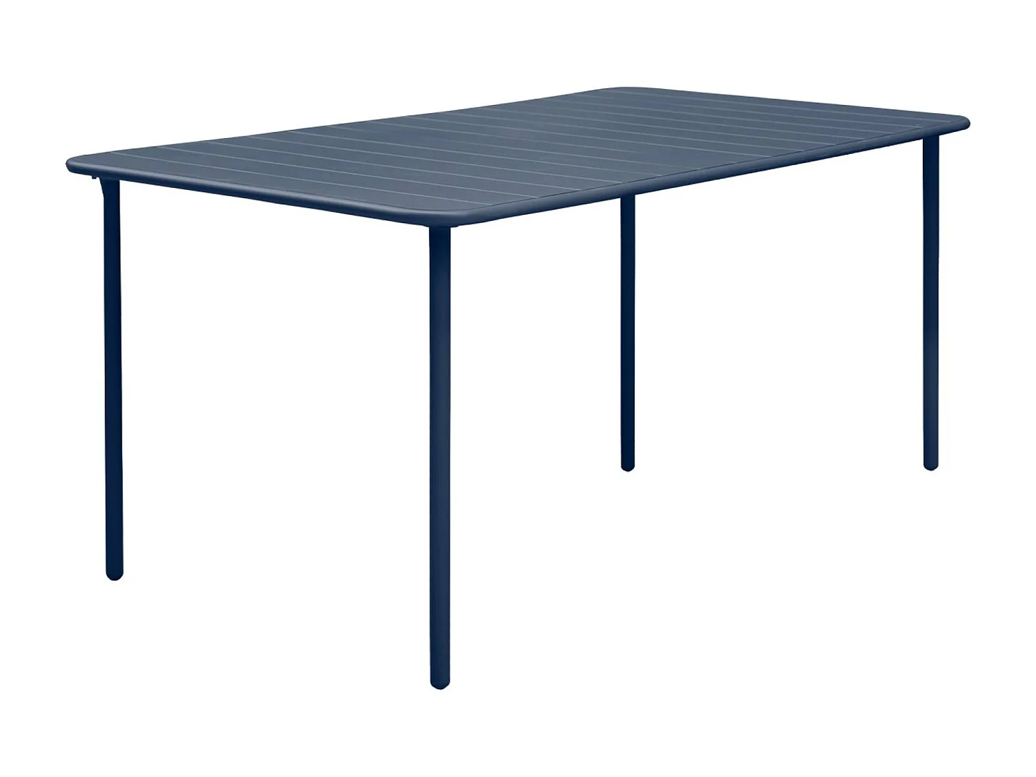 Set tavolo da giardino in acciaio con 2 poltrone e 4 sedie, blu navy