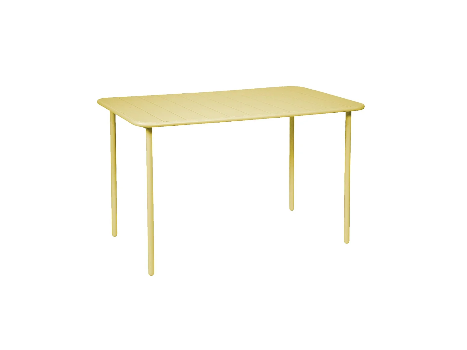 Set tavolo da giardino bistrot in metallo con 4 sedie, 120cm, giallo