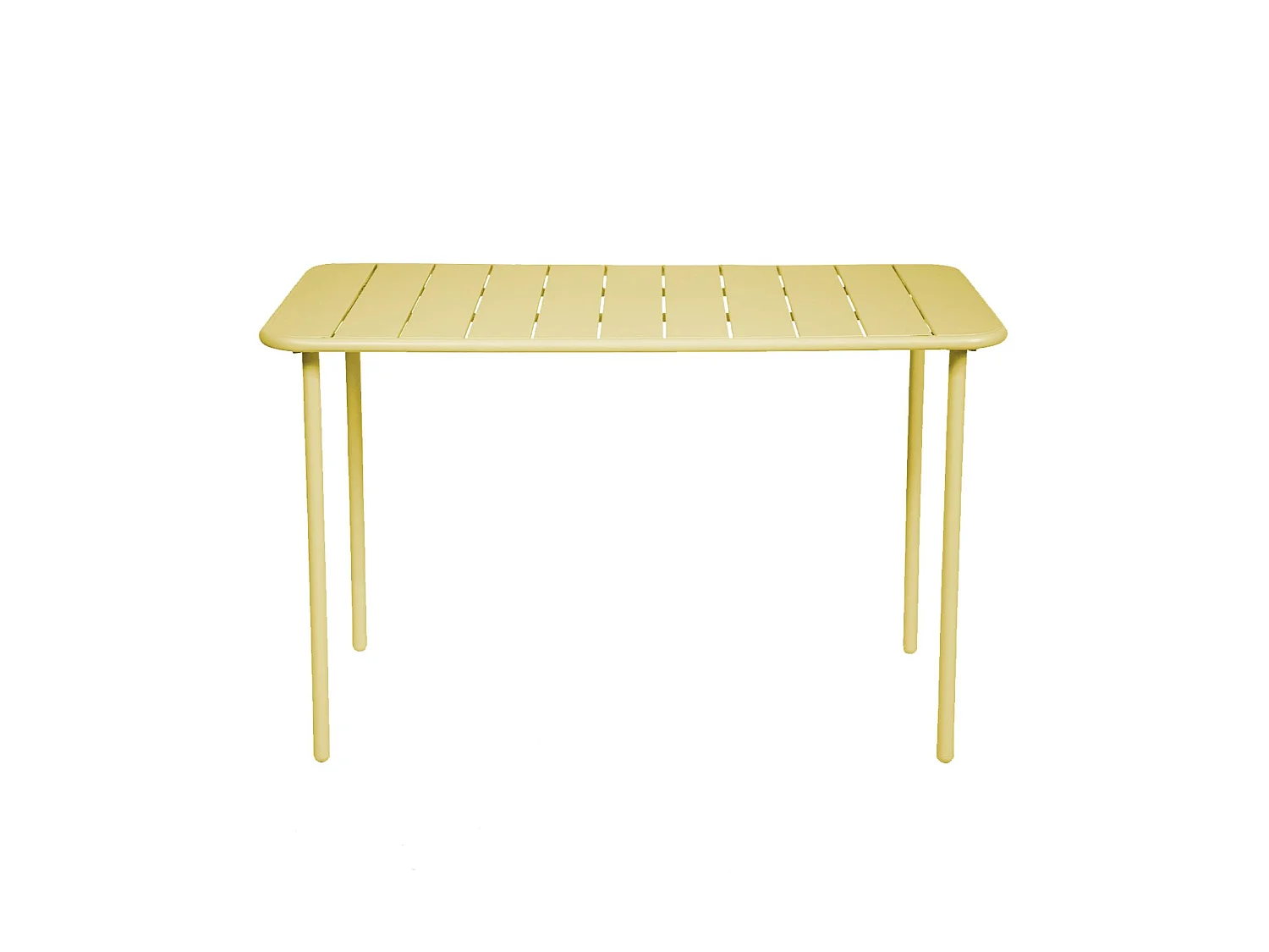 Set tavolo da giardino bistrot in metallo con 4 sedie, 120cm, giallo