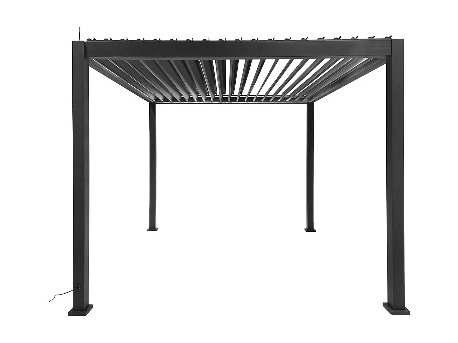 Pergola Bioclimatique électrique 3x3m anthracite. aluminium. à lames orientables avec éclairage LED