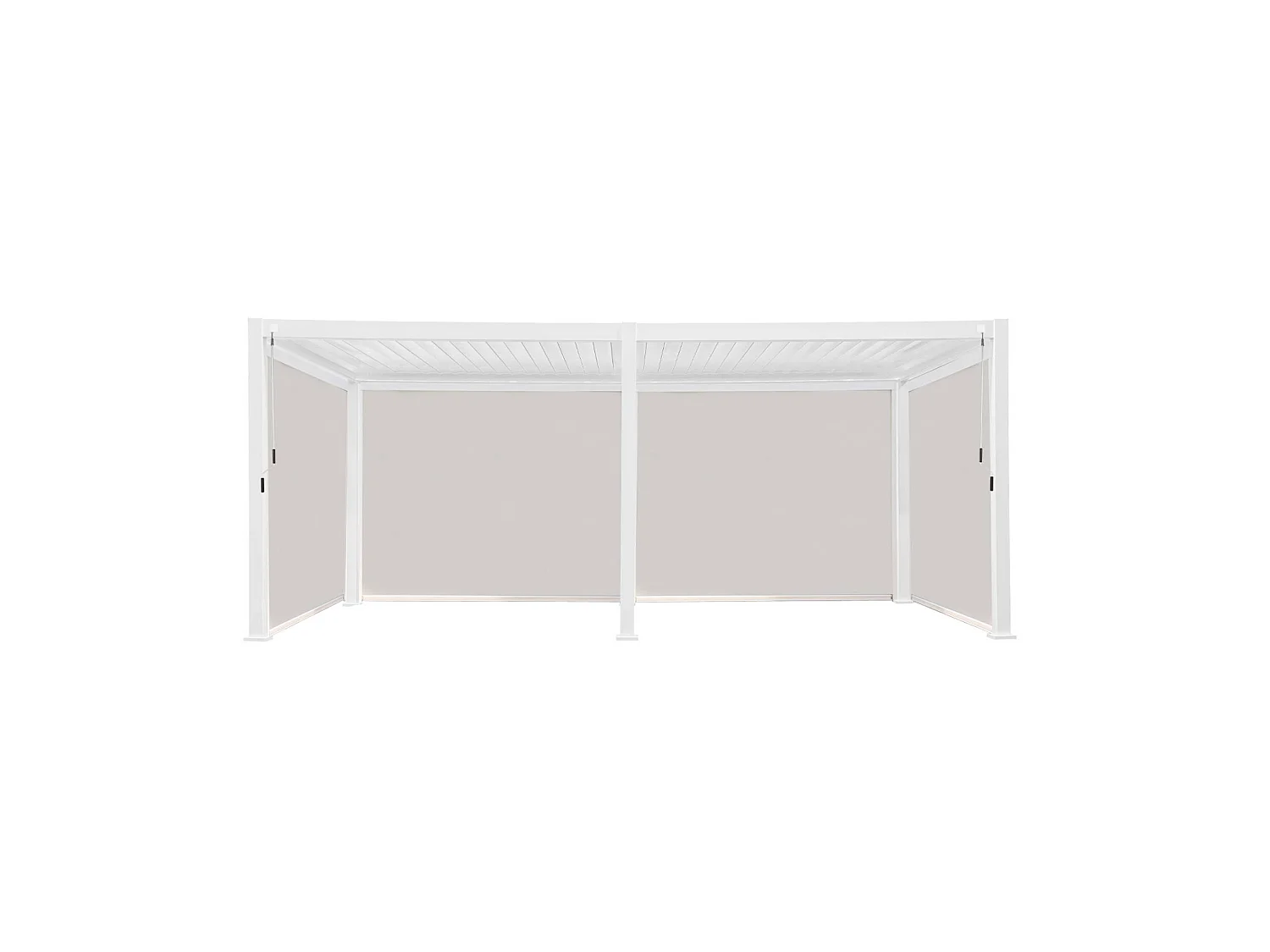 Pérgola bioclimática 3x6m de aluminio + 4 toldos de 3m blanco