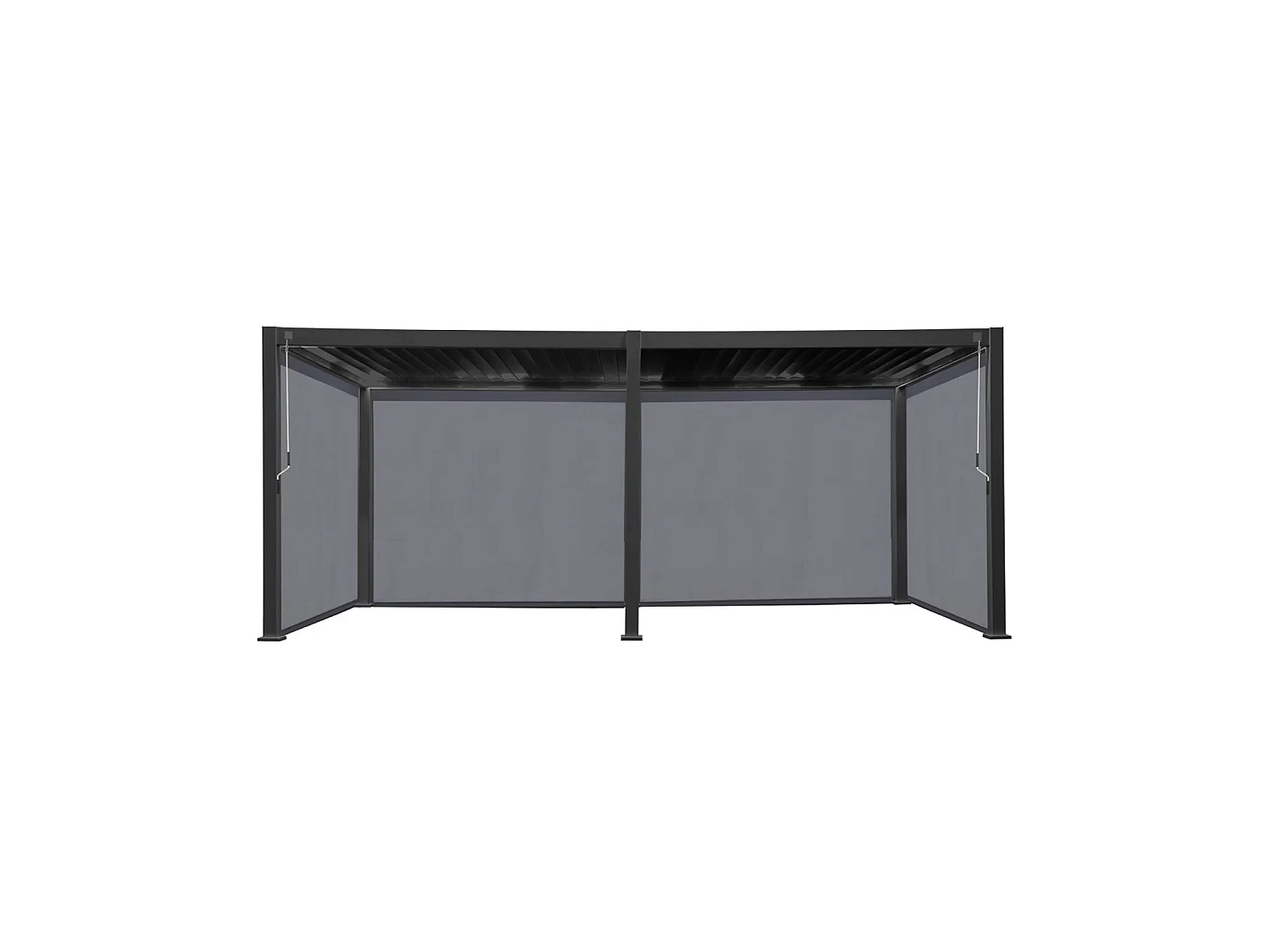 Pérgola bioclimática 3x6m de aluminio + 4 toldos de 3m antracita