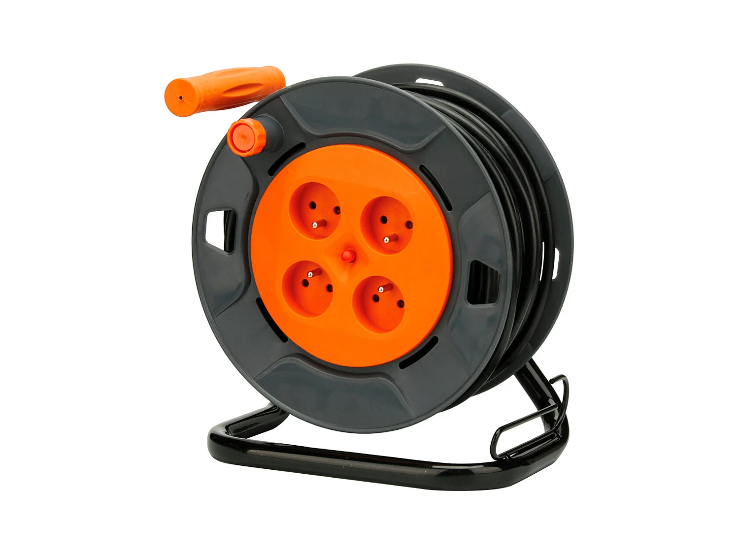 Avvolgicavo Fai-da-Te 4 Prese 16A 3G1,5mm² 25m - Zenitech Arancione