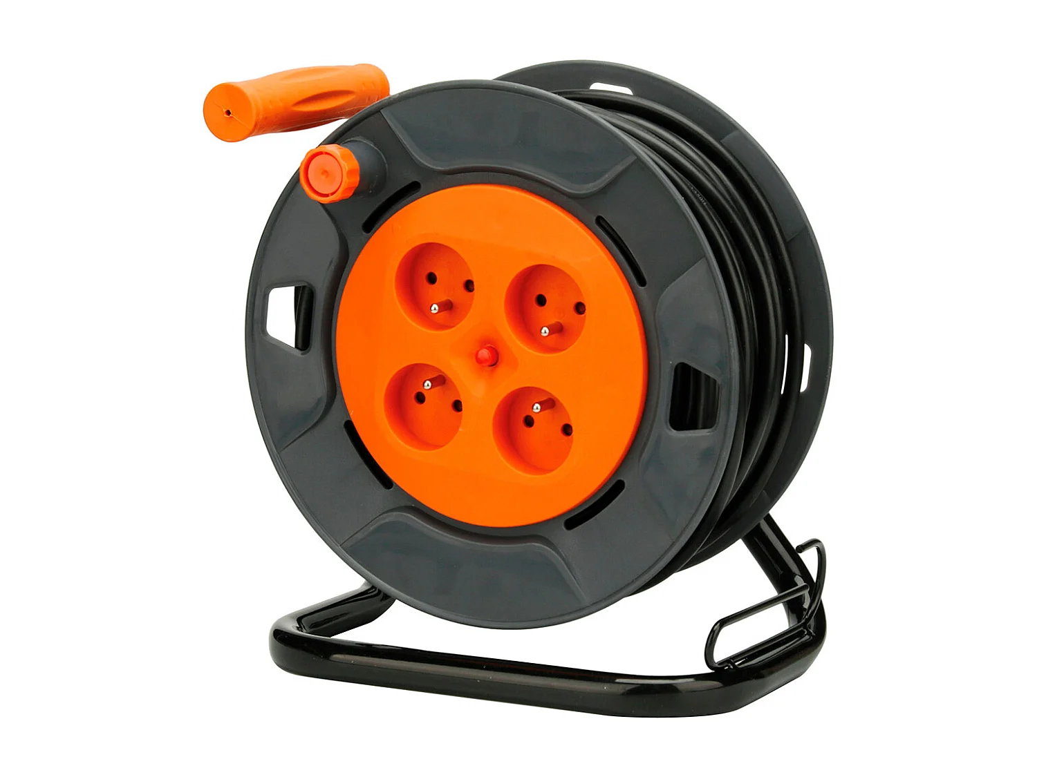 Enrolador Bricolage 4 Tomadas 16A 3G1,5mm² 25m - Zenitech Laranja