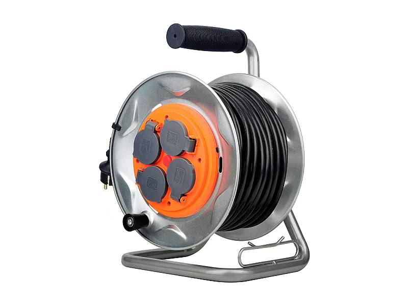 Enrouleur de chantier IP44 4 prises 16A 3G2,5mm² 25m - orange - Zenitech