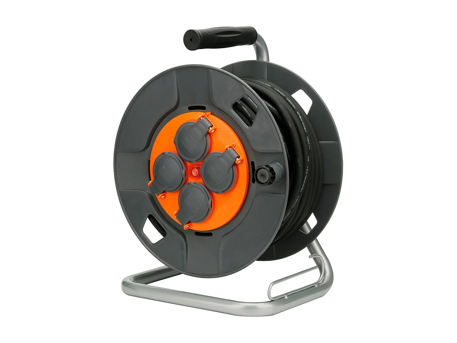 Enrouleur de chantier IP44 4 prises 16A 3G1,5mm² 25m - Orange - Zenitech