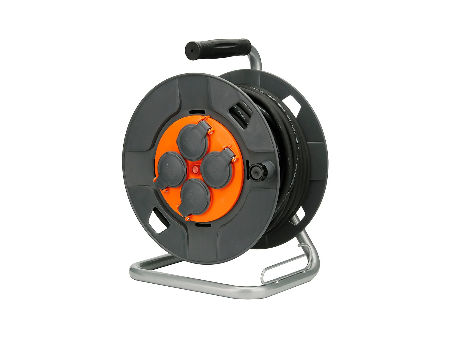 Zwijak budowlany IP44 4 gniazdka 16A 3G1,5mm² 25m - Zenitech Orange